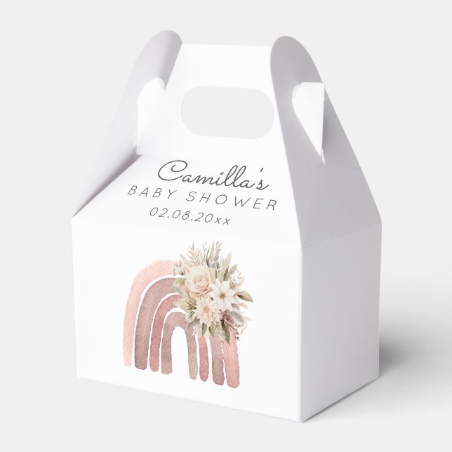 Boho Rainbow Girl Baby Shower Geschenkschachtel (Vorderseite)