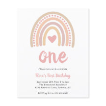 Boho Rainbow Girl Budget Einladung zum Geburtstag