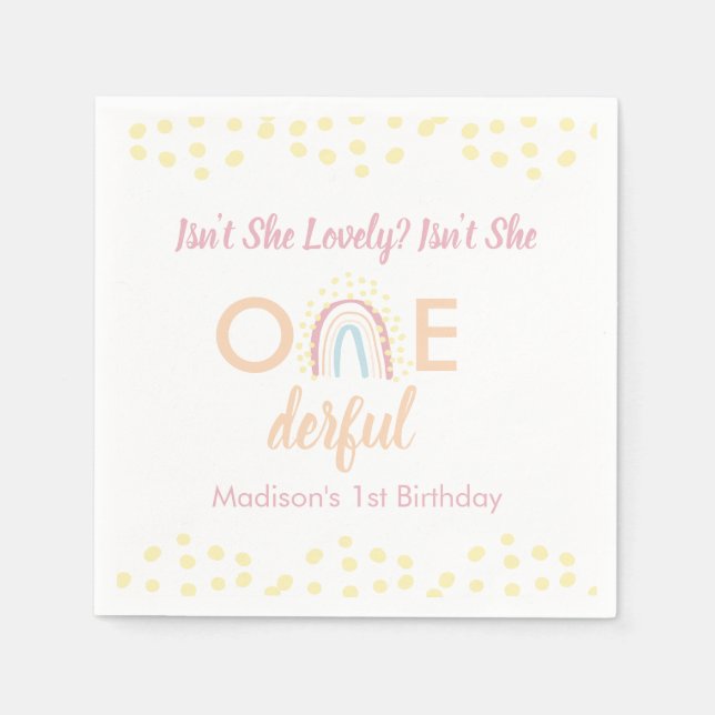 Boho Rainbow Girl Onederful Serviette (Vorderseite)