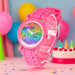 Boho Rainbow Glitzer Niedlich Girls Einhorn Kinder Armbanduhr