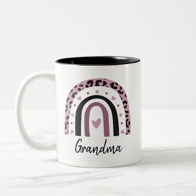 Boho Rainbow Grandma Zweifarbige Tasse (Links)