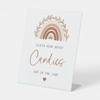 Boho Rainbow Guess Wie viele Candies im Jar sind Sockelschild