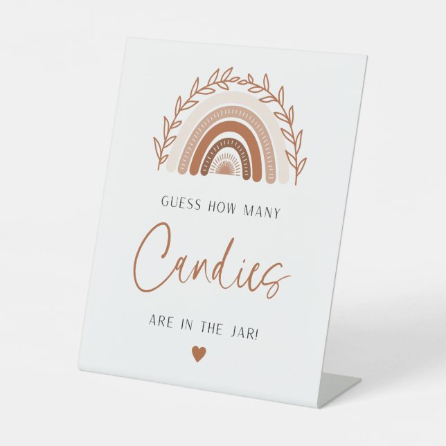 Boho Rainbow Guess Wie viele Candies im Jar sind Sockelschild (Vorderseite)
