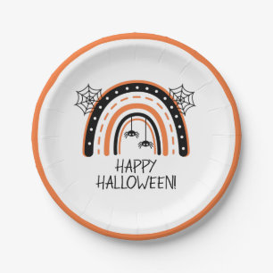 Boho Rainbow Happy Halloween Pappteller