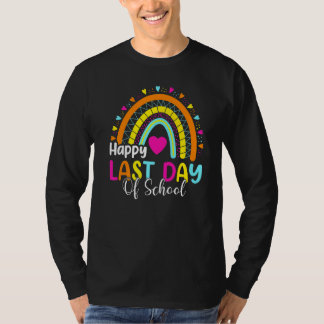 Boho Rainbow - Happy Last Day School Teacher Stud T-Shirt