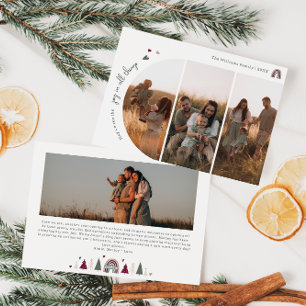 Boho Rainbow & Hearts Joy In all Dingen 4 Foto Feiertagskarte