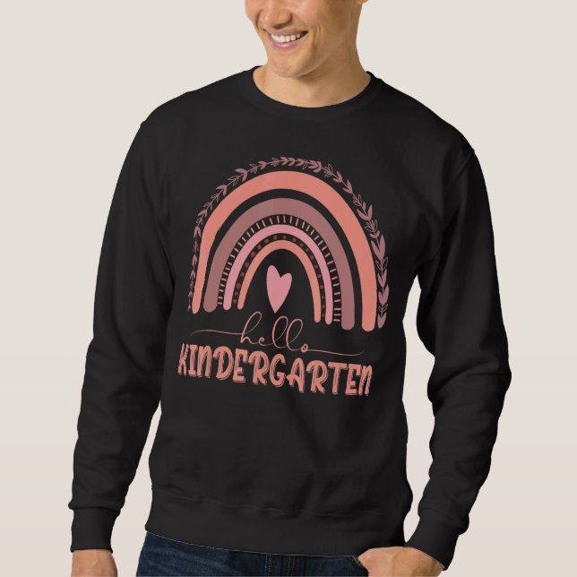 Boho Rainbow Hello Kindergarten Erster Tag Sweatshirt (Vorderseite)