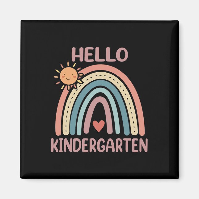 Boho Rainbow Herz für Lehrer Frauen Hallo Kinder Magnet (Vorne)