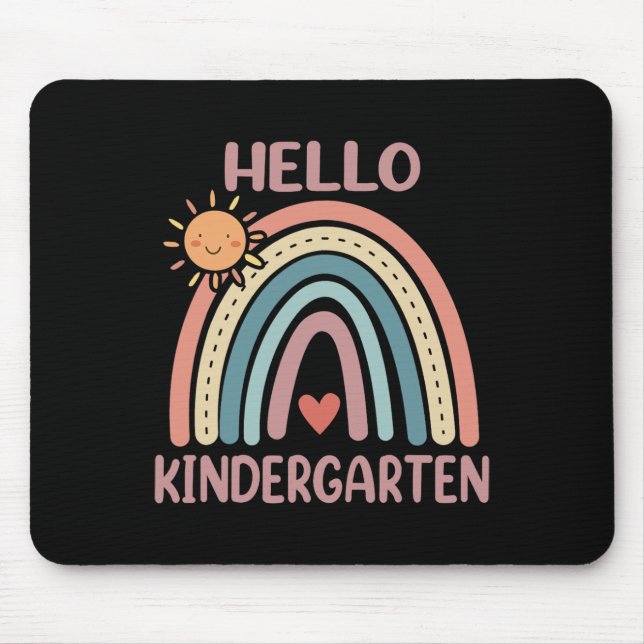 Boho Rainbow Herz für Lehrer Frauen Hallo Kinder Mousepad (Vorne)
