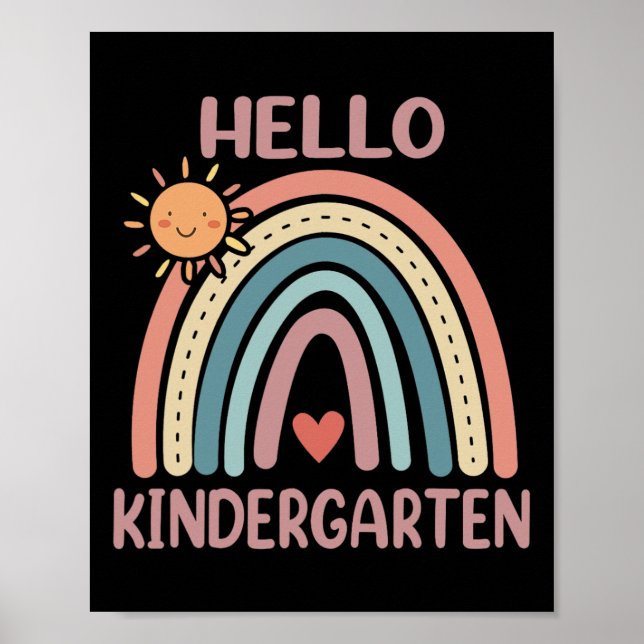 Boho Rainbow Herz für Lehrer Frauen Hallo Kinder Poster (Vorne)