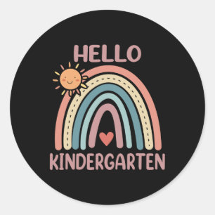 Boho Rainbow Herz für Lehrer Frauen Hallo Kinder Runder Aufkleber