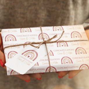 Boho Rainbow Herzlichen Glückwunsch Wrapping Paper Geschenkpapier Set