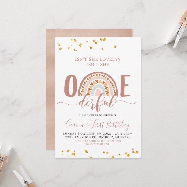 Boho Rainbow ist keine einladende Einladung (Vorderseite/Rückseite Beispiel)