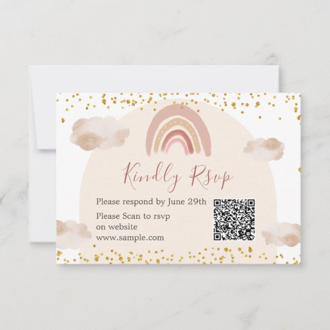 Boho Rainbow ist nicht eine einfühlsame QR Dankeskarte (Vorderseite)