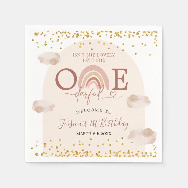 Boho Rainbow ist nicht ihr einfühlsames Geburtstag Serviette (Vorderseite)