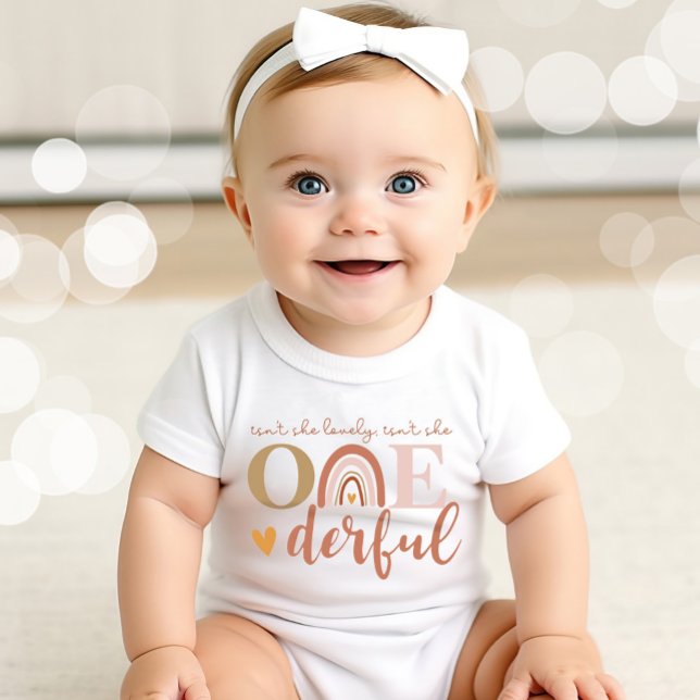 Boho Rainbow ist nicht ihr einsamer Bodysuit Baby Strampler (Isn't she lovely, Isn't she Onederful Bodysuit)
