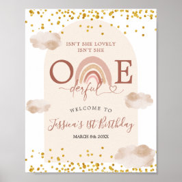 Boho Rainbow ist nicht She Onederful Welcome SIgn Poster
