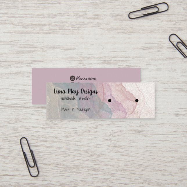 Boho Rainbow Juwelier Display Business Card Mini Visitenkarte (Vorderseite/Rückseite Beispiel)