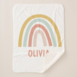 Boho Rainbow Kids Personalisiert Sherpadecke