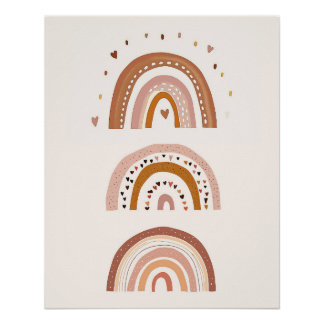 Boho Rainbow Kinderzimmer Wall Art, Neutrale Kinde Poster