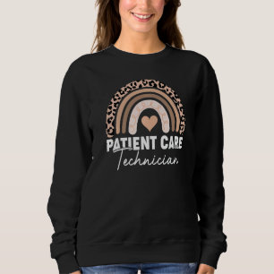 Boho Rainbow Leopard Patient Care Techniker Sweatshirt