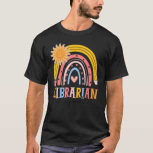 Boho Rainbow Librarian Squad Erster Schultag T-Shirt