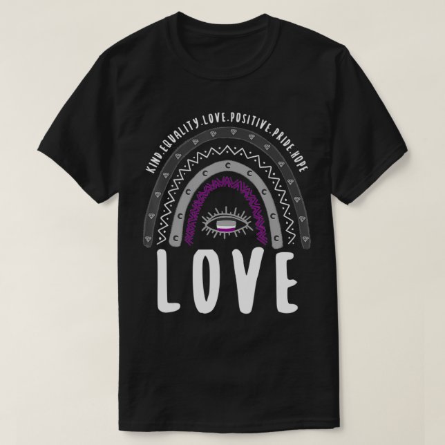 Boho Rainbow Liebe Ace Pride T-Shirt (Design vorne)