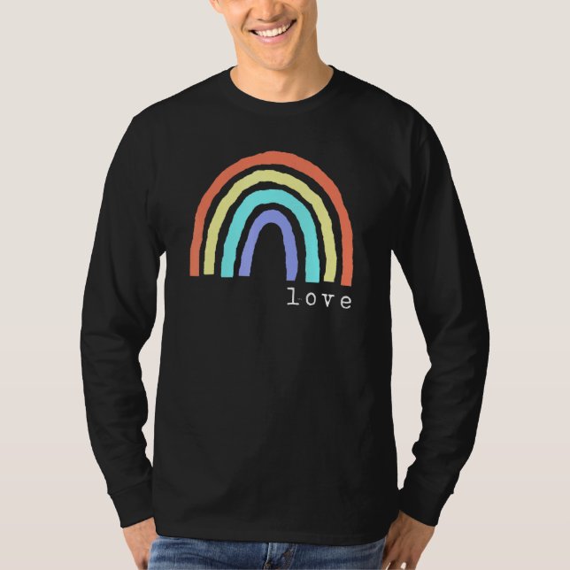Boho Rainbow Liebe Letters Pride Lbgtqia 1 T-Shirt (Vorderseite)