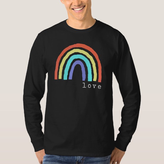 Boho Rainbow Liebe Letters Pride Lbgtqia 1 T-Shirt (Vorderseite)