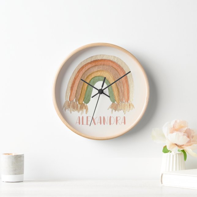 Boho Rainbow Macrame Uhr (Zuhause)