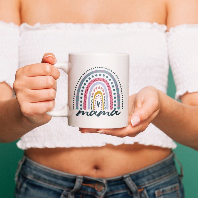 Boho Rainbow Mama Kaffeetasse (Von Creator hochgeladen)