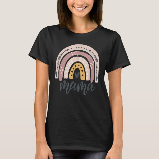 Boho Rainbow Mama Mama Mommy Mother Day T-Shirt (Vorderseite)