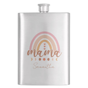 Boho Rainbow Mama mit Mondphasen Flachmann