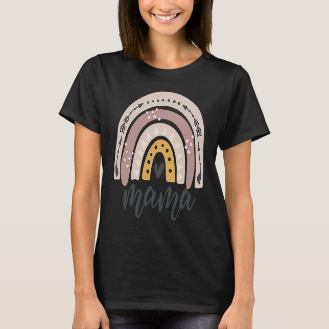 Boho Rainbow Mama Mom Mommy New Mom Mother's Day T-Shirt (Vorderseite)