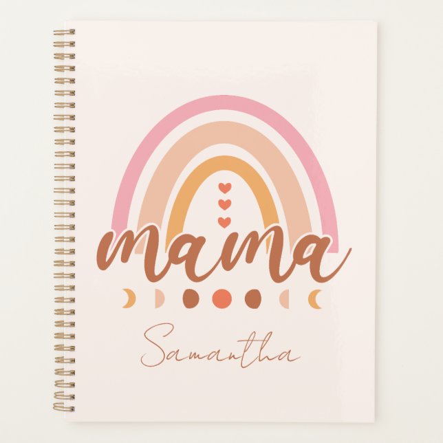 Boho Rainbow Mama Planer (Vorderseite)