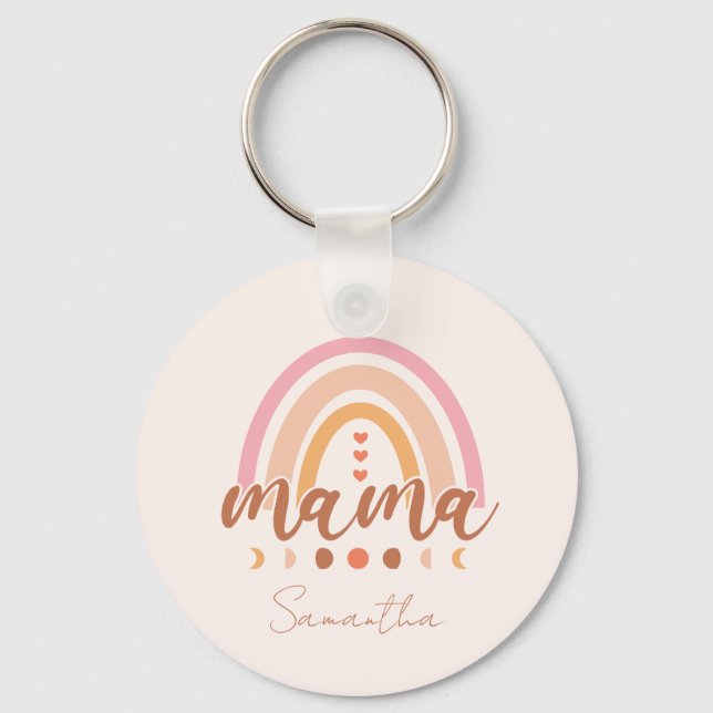 Boho Rainbow Mama Schlüsselanhänger (Vorderseite)