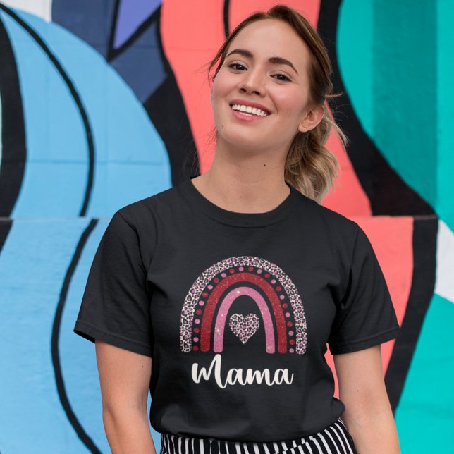 Boho Rainbow Mama Shirt, Pink Tones T-Shirt (Von Creator hochgeladen)