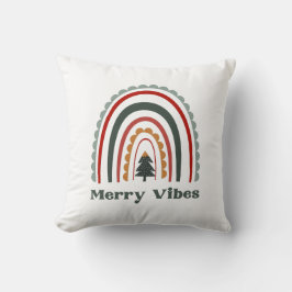 Boho Rainbow Merry Vibes Retro Christmas Kissen