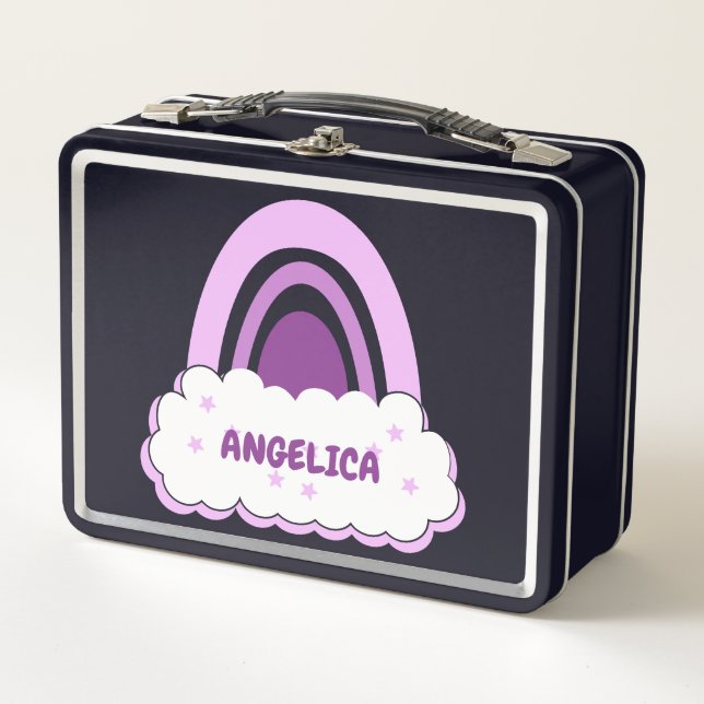 Boho Rainbow mit Cloud and Stars Metal Lunch Box (Vorderseite)