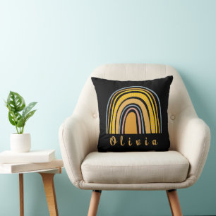 Boho Rainbow mit Personalisiertem Namen Whimsical Kissen