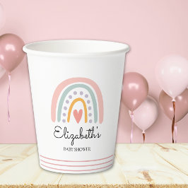 Boho Rainbow | Modern Pastel Baby Shower Girl Pappbecher