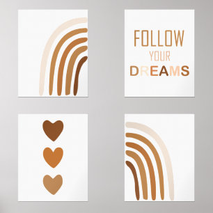 Boho Rainbow Motivierend Zitate im Klassenzimmer-D Bilderwand Sets