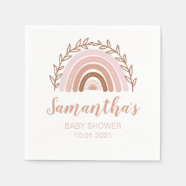 Boho Rainbow Napkins, Terracotta Dusty Pink Serviette