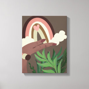 Boho Rainbow Natural Pflanzen Lovers Canvas Print Leinwanddruck