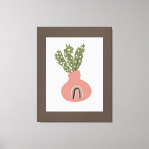 Boho Rainbow Natural Terracotta Pflanze Lovers Leinwanddruck