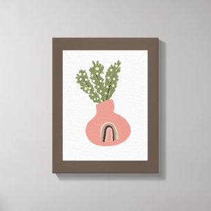 Boho Rainbow Natural Terracotta Pflanze Lovers Leinwanddruck