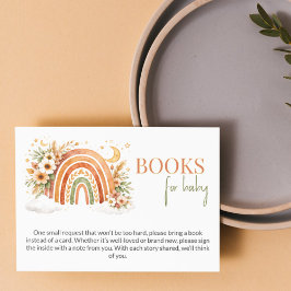 Boho Rainbow Neutral Baby Shower Books for Baby Begleitkarte