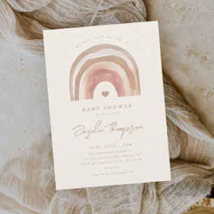 Boho Rainbow Neutral Baby Shower Einladung