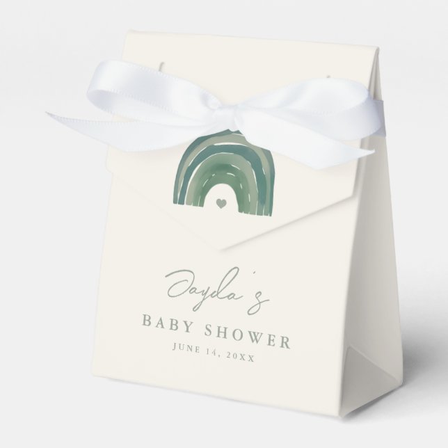 Boho Rainbow Neutral Baby Shower Geschenkschachtel (Vorderseite)
