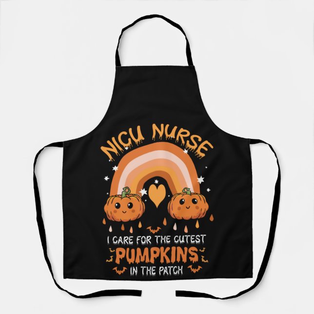 Boho Rainbow NICU Nurse Cutest Pumpkins The Patch Schürze (Vorderseite)